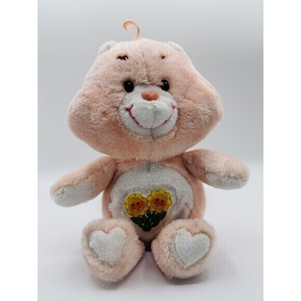 13" PLUSH VINTAGE ORANGE FRIEND FLOWERS RETRO CARE BEAR COLLECTIBLE 1980s TOY
